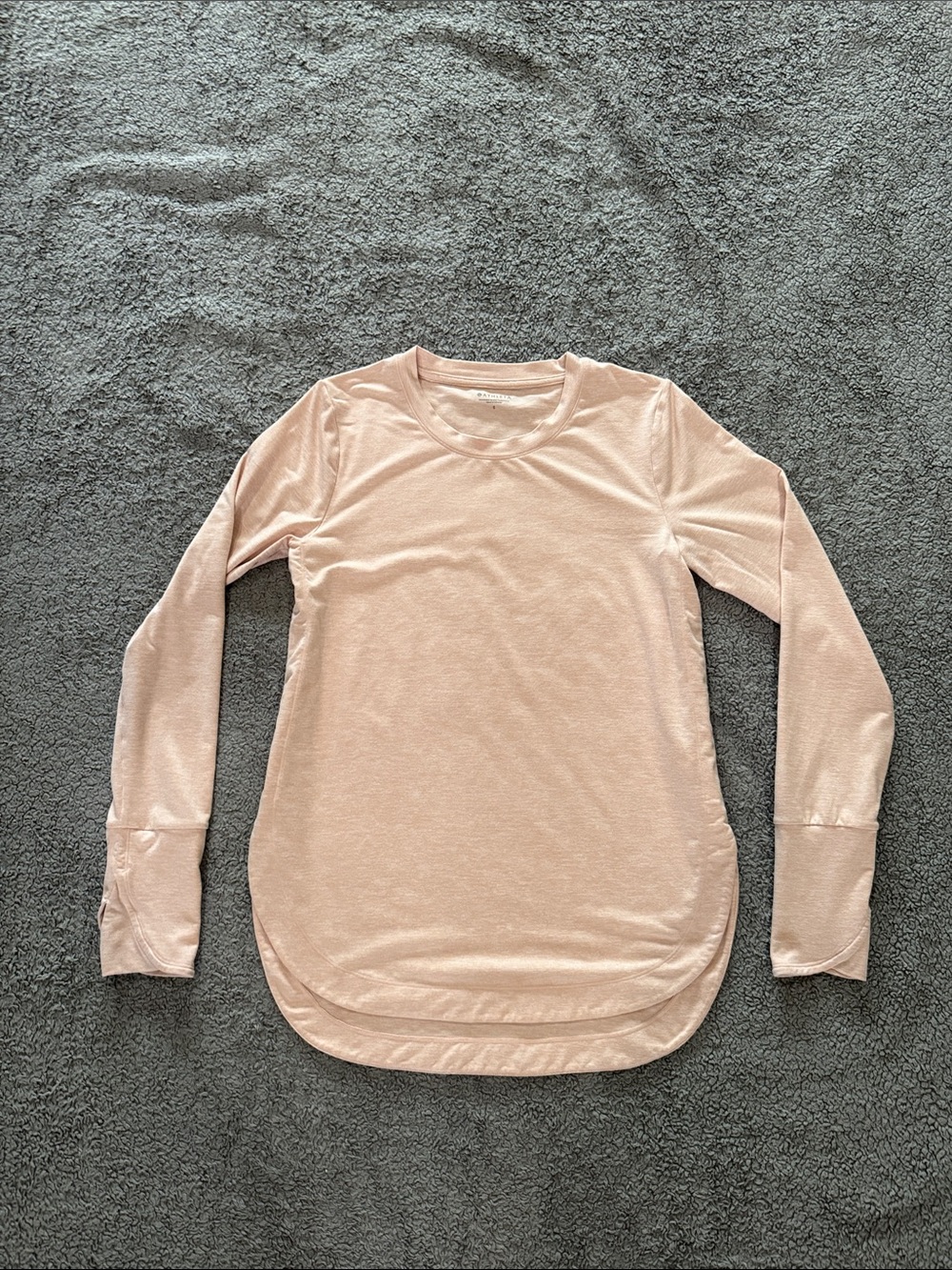 Athleta Blush Pink Long-Sleeve Crewneck Tee